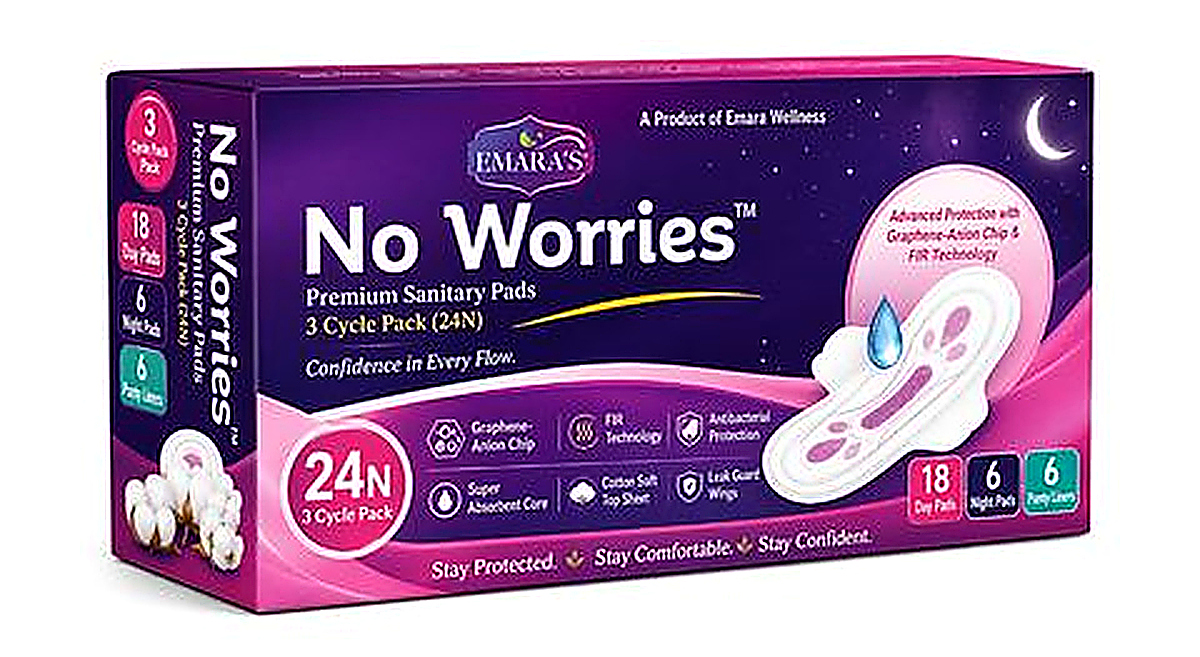 No Worries Premium Sanitary Pads 3 cycle pack 24N