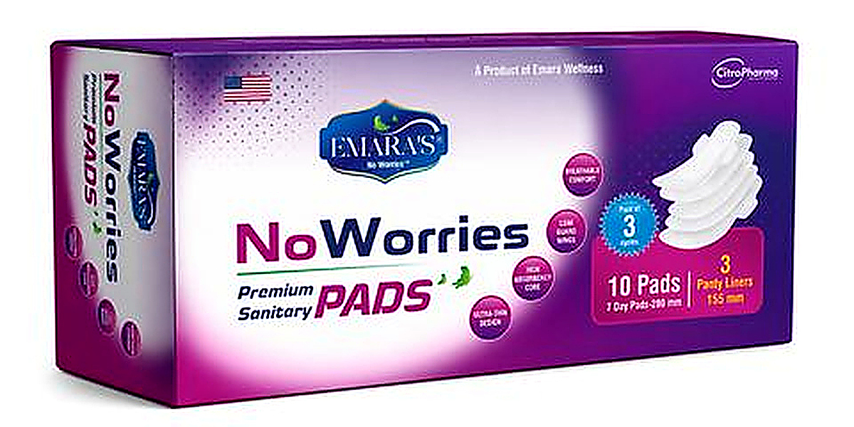 No Worries Premium Sanitary Pads 1 cycle pack 10s